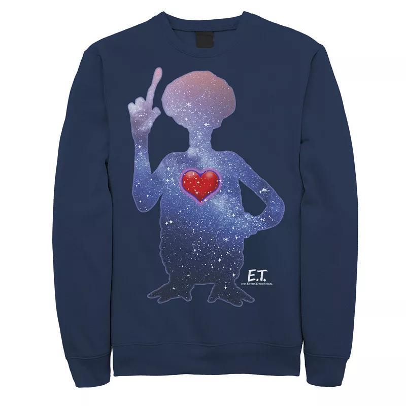 Mens E.T. Terrestrial Universe Silhouette Heart Sweatshirt Blue Product Image