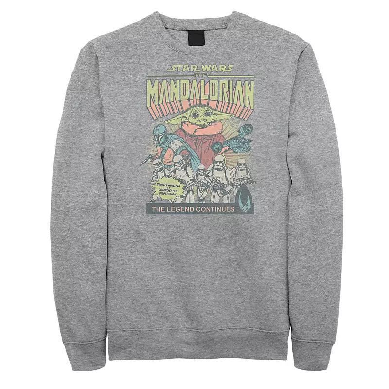 Big & Tall Star Wars The Mandalorian Comic-book Style Cover Fleece Sweatshirt, Mens Athletic Grey Product Image