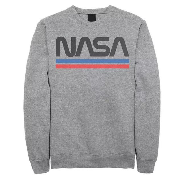 Big & Tall NASA Red Blue Stripe Minimal Logo Vintage Sweatshirt, Mens Product Image