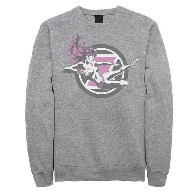 Mens Marvel Black Widow Flying Kick Sweatshirt Athletic Grey Product Image