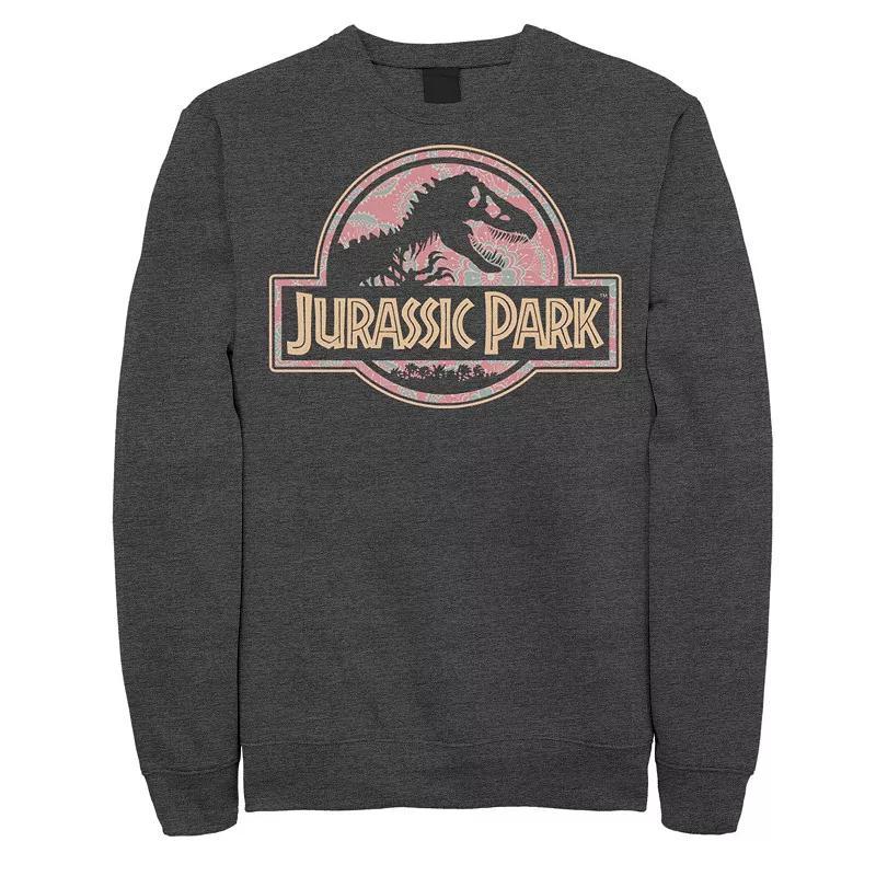 Mens Jurassic Park Floral Circle Logo Sweatshirt Grey Heather Product Image