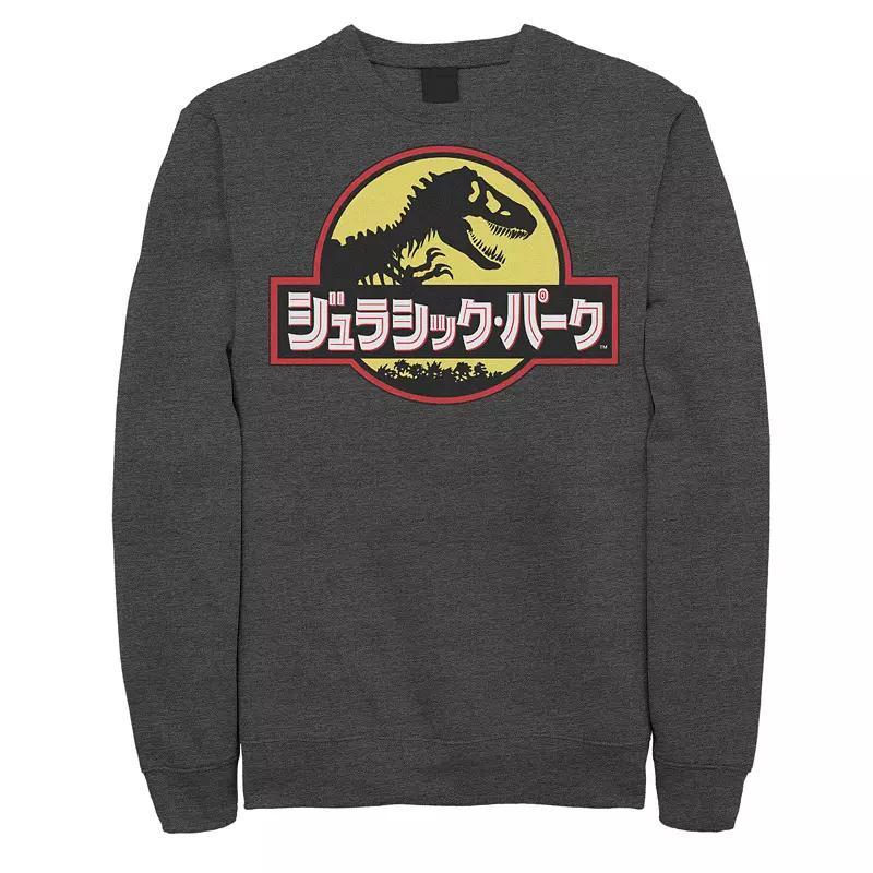 Mens Jurassic Park Floral Circle Logo Sweatshirt Grey Heather Product Image