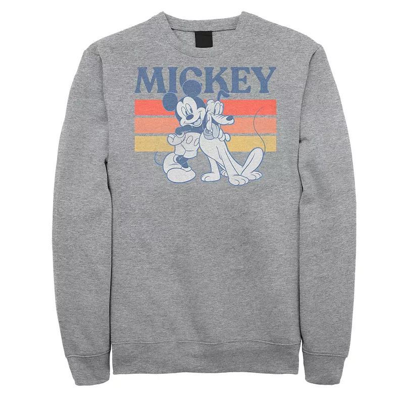 Disneys Mickey Mouse & Friends Big & Tall Mickey And Pluto Retro Line Graphic Fleece, Mens Product Image