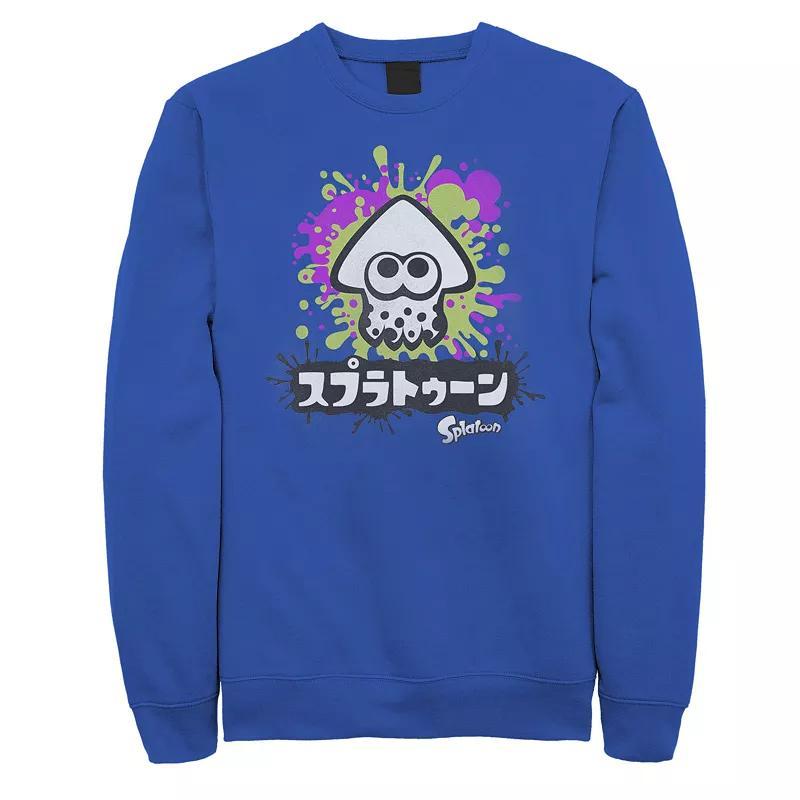 Mens Nintendo Splatoon Inkling Text Splatter Graphic Fleece Pullover Product Image