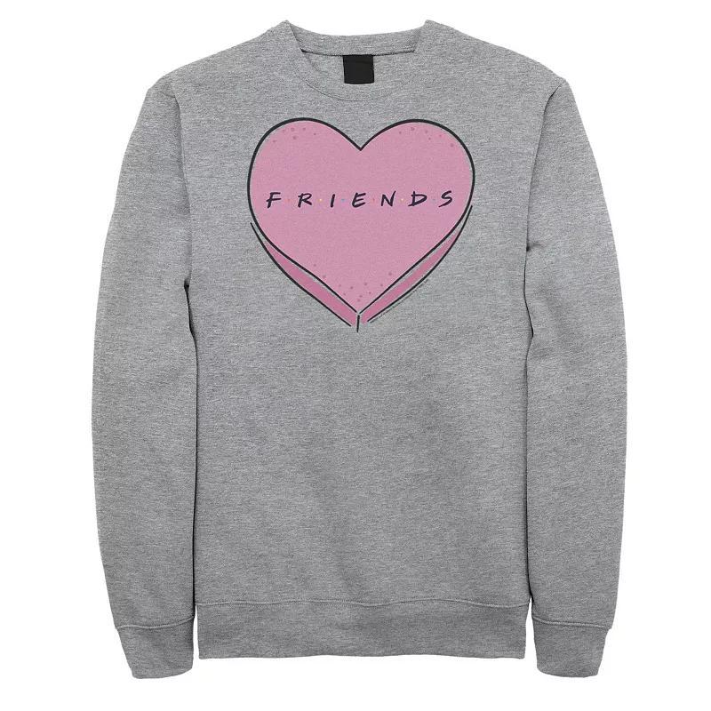 Mens Friends Valentines Day Candy Heart Logo sweartshirt Athletic Grey Product Image