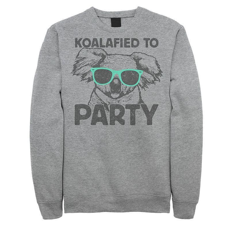 Mens Koalafied To Party Koala Sunglasses Portrait Sweatshirt Athletic Grey Product Image