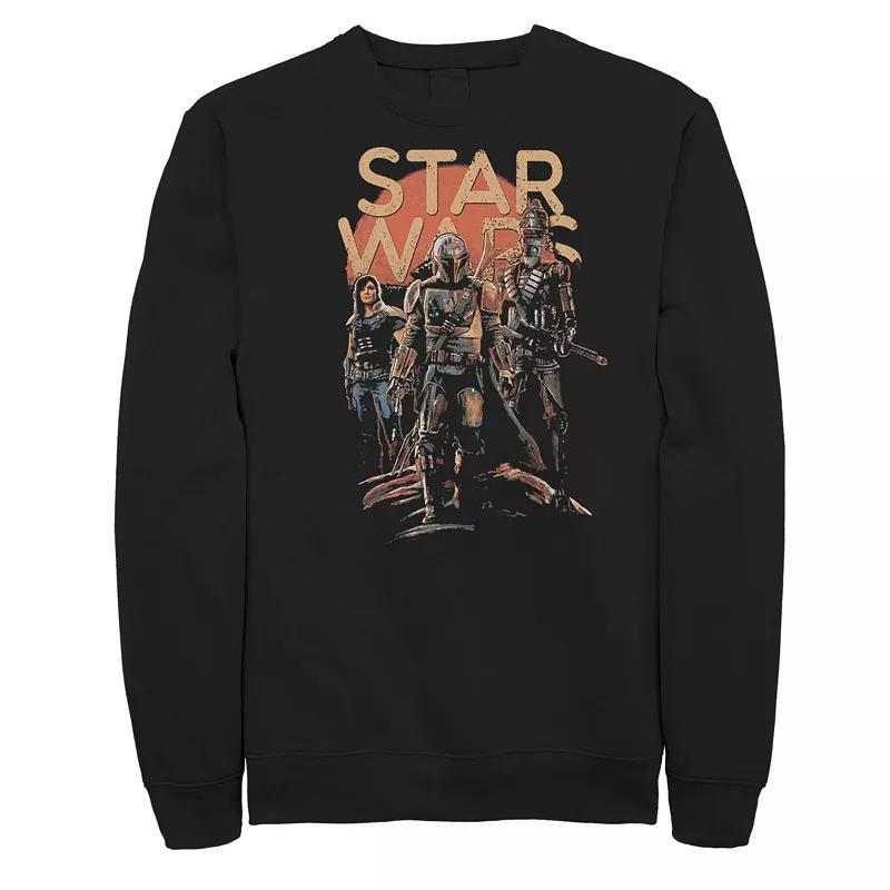 Mens Star Wars The Mandalorian Entourage Graphic Fleece Sweatshirt Blue Product Image