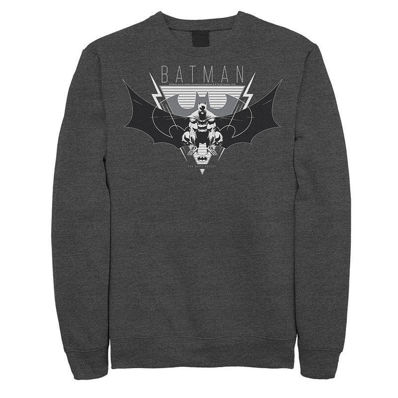 Mens DC Comics Batman Triangle Portrait Sweatshirt Grey Heather Product Image