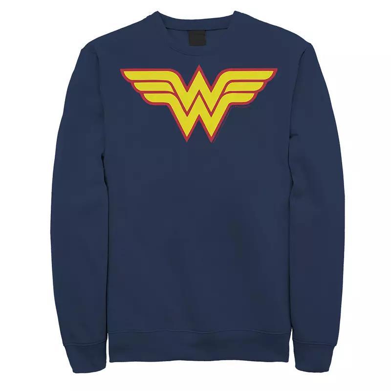 Men's Wonder Woman Rainbow Striped Logo Sweatshirt, Size: Large, Black Product Image