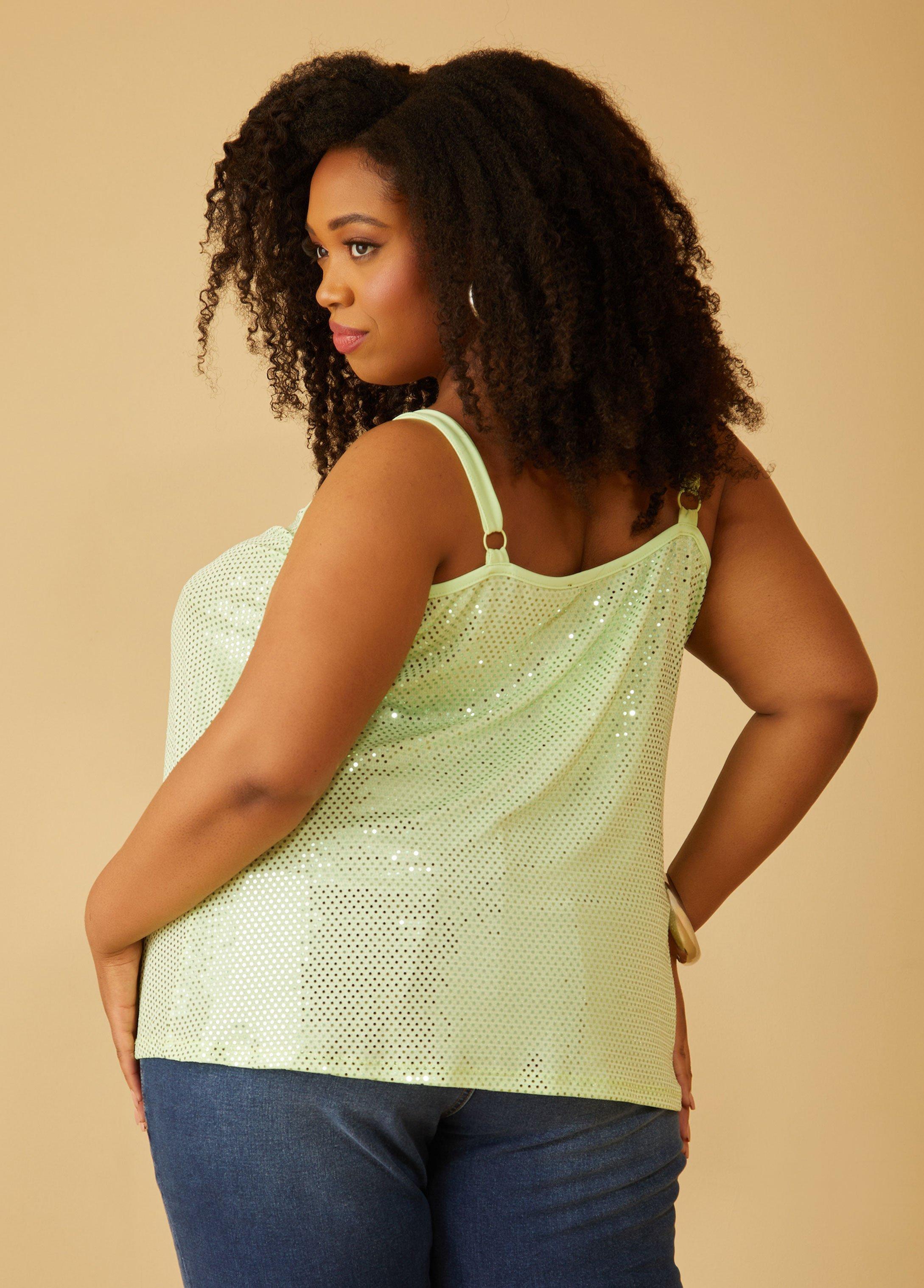 Plus Size Sequin Embellished Knit Top Ashley Stewart Product Image