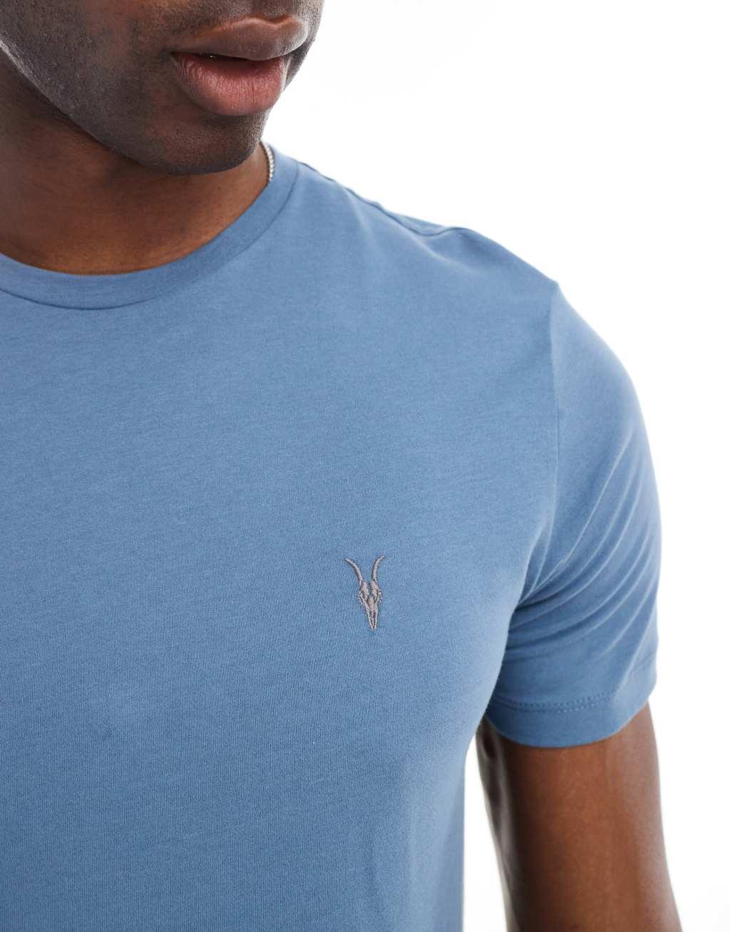 AllSaints Brace brushed cotton T-shirt in blue Product Image