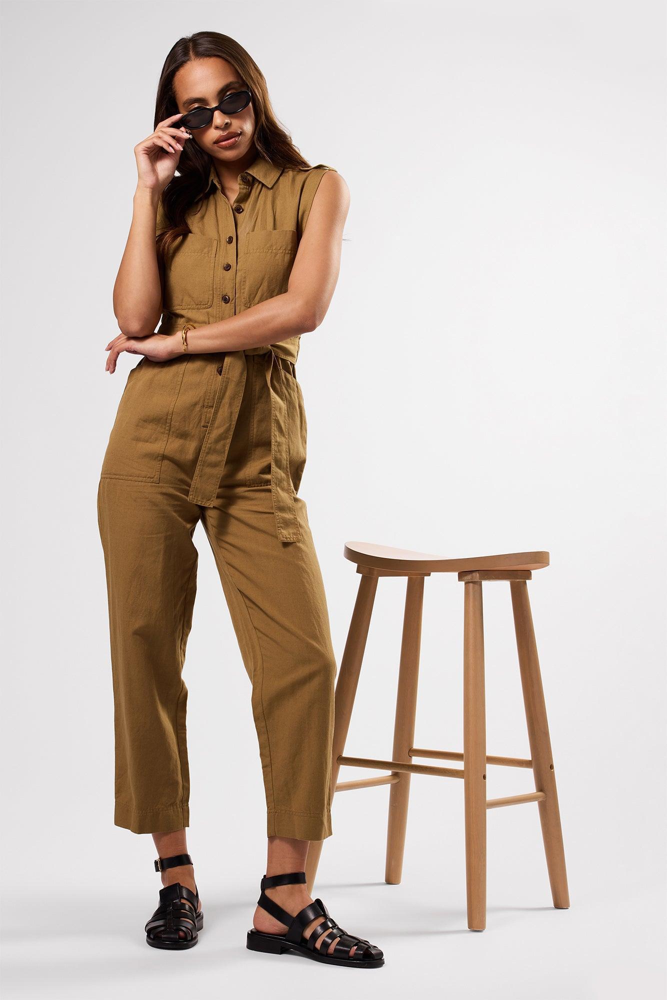 Sienna Cotton Linen Jumpsuit - Elm Product Image