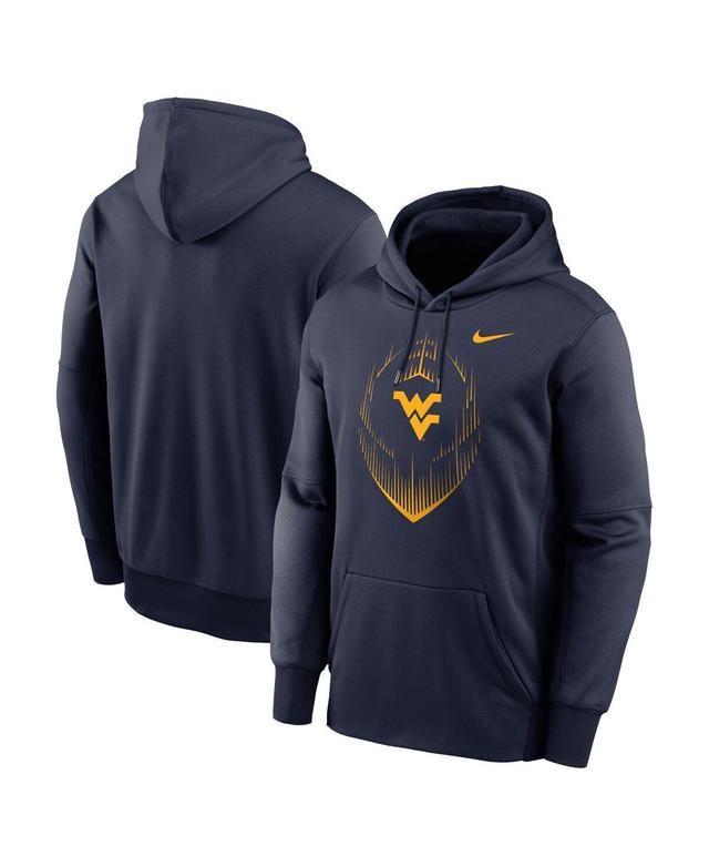 Nike Mens Navy West Virginia Mountaineers Football Icon Performance Fleece Pullover Hoodie Product Image