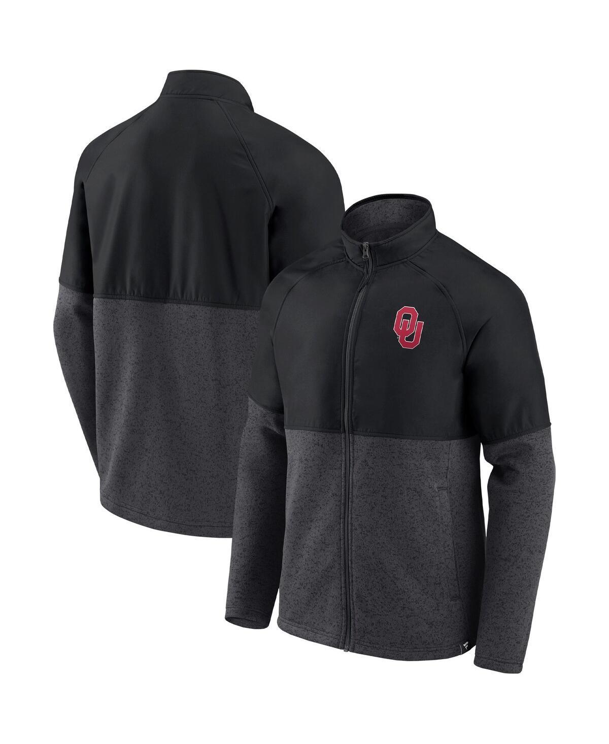 Mens Fanatics Black Oklahoma Sooners Durable Raglan Full-Zip Jacket - Black Product Image