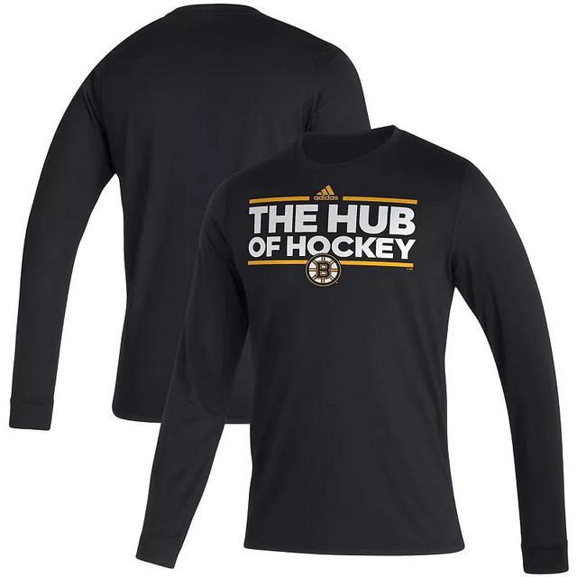 Mens adidas Black Boston Bruins Dassler AEROREADY Creator Long Sleeve T-Shirt Product Image