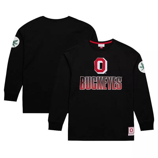 Mens Mitchell & Ness Ohio State Buckeyes Throwback Allover Long Sleeve T-Shirt Product Image