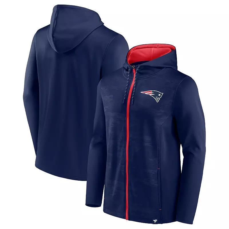 Mens Fanatics Branded /Red New England Patriots Ball Carrier Full-Zip Hoodie Blue Product Image