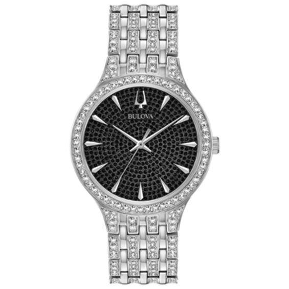 Men's Bulova Phantom Crystal Accent Watch with Black Dial (Model: 96A227) Product Image