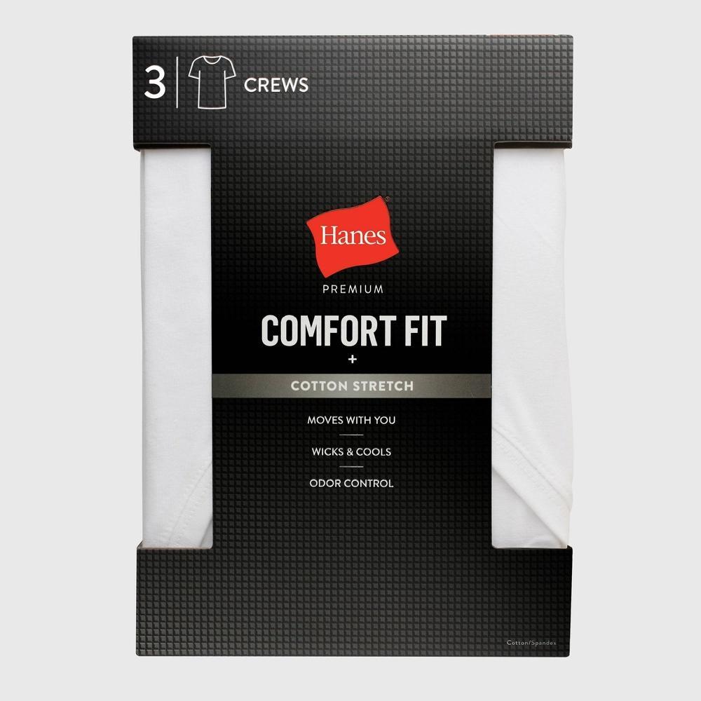 Hanes Premium Mens 3pk Comfort Fit Crewneck T-Shirt - White Product Image