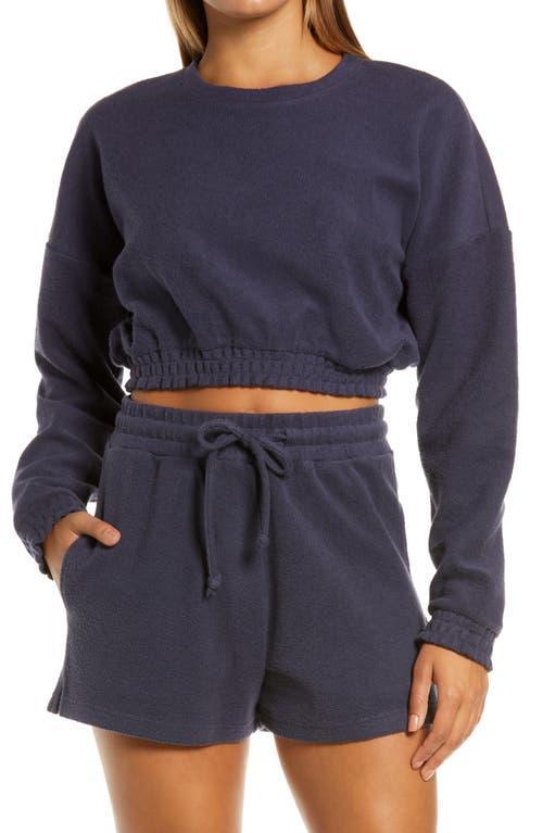 Onia Womens Crop Cotton Terry Sweatshirt Product Image