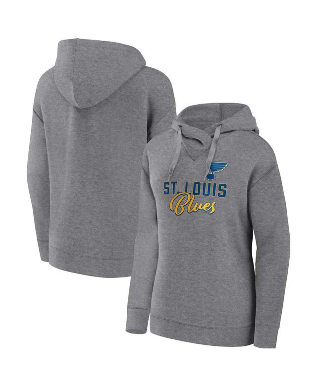 Womens Fanatics Branded Heather Gray Washington Capitals Script Favorite Pullover Hoodie Product Image