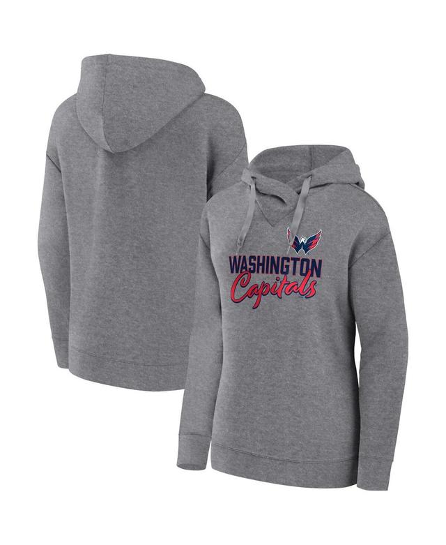 Womens Fanatics Branded Heather Gray Washington Capitals Script Favorite Pullover Hoodie Product Image