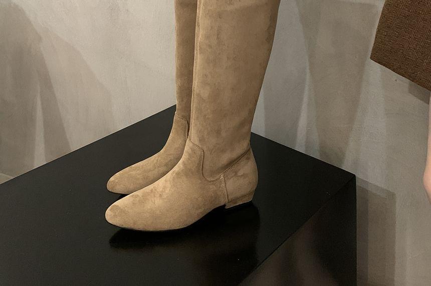 Almond Toe Chunky Heel Tall Boots Product Image