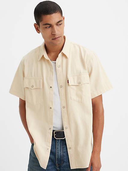 Levis Short Sleeve Relaxed Fit Western Shirt Chambray - Mens Product Image