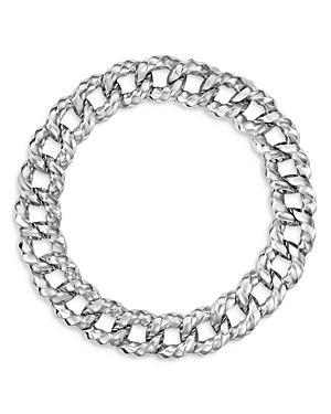 Womens Cable Edge Curb Chain Necklace in Recycled Sterling Silver Product Image