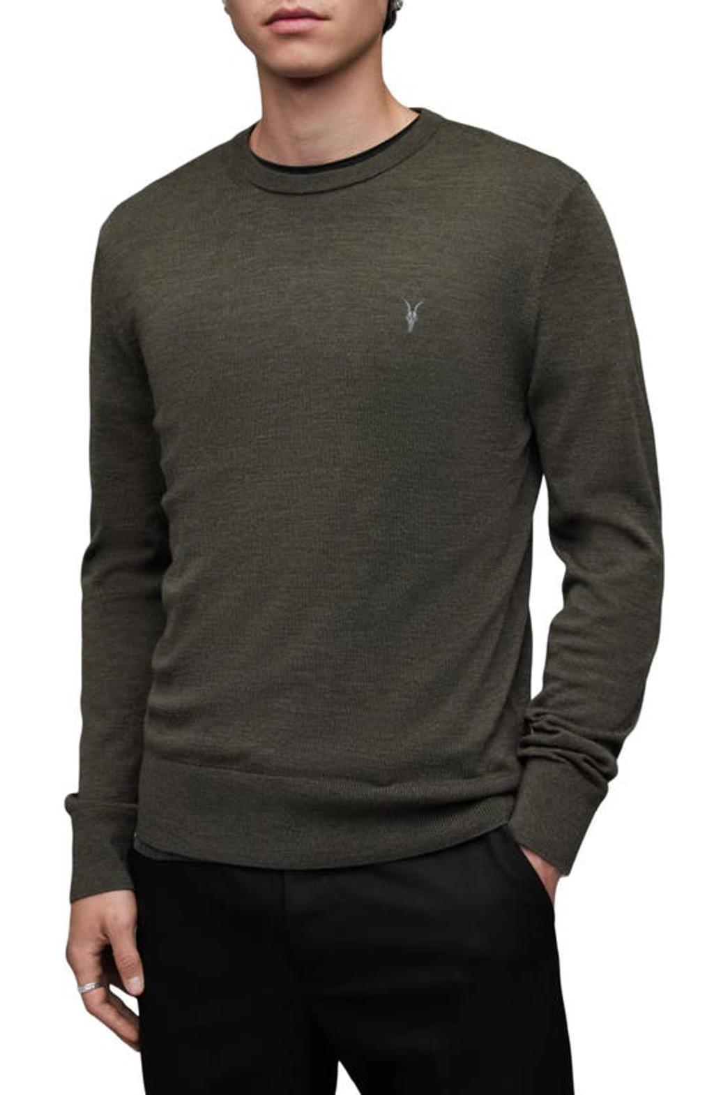 ALLSAINTS Mode Slim Fit Wool Sweater In Dark Green Product Image