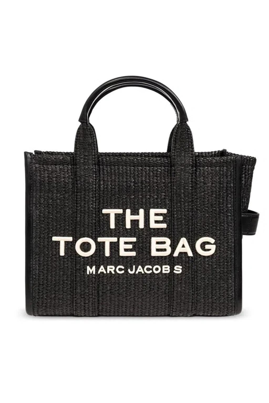 MARC JACOBS The Medium Woven Top Handle Bag In Black product image