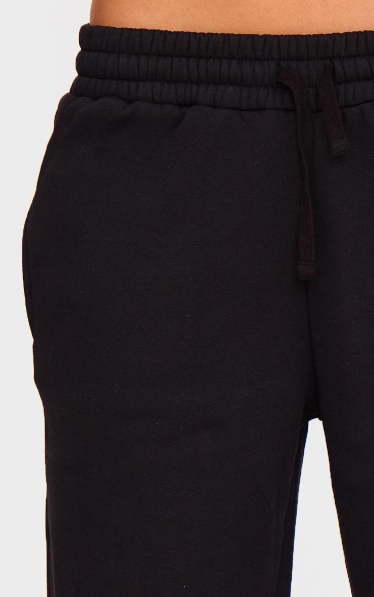 Black Embroidered Cherry Wide Leg Sweatpants Product Image