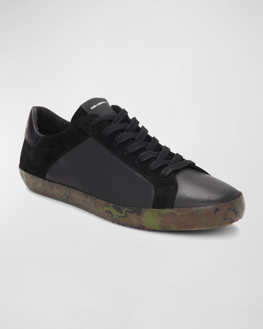 Men's Camo-Sole Mix-Leather Low-Top Sneakers Product Image