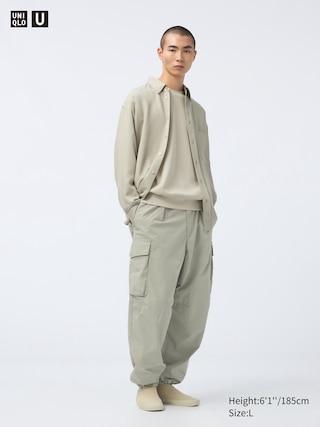 Mens Wide Parachute Cargo Pants Khaki Medium UNIQLO US Product Image