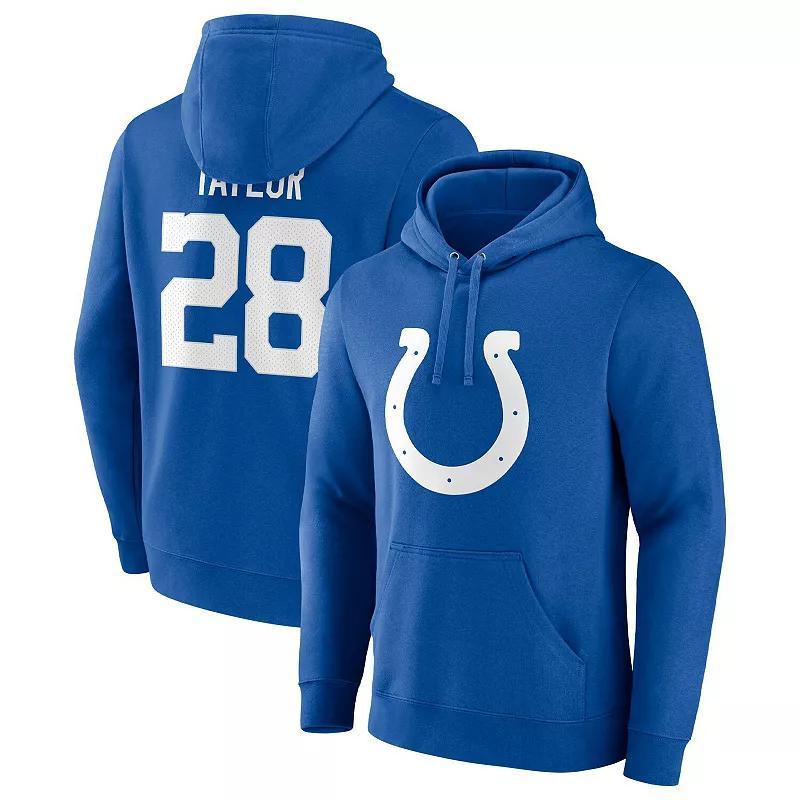 Mens Fanatics Jonathan Taylor Royal Indianapolis Colts Player Icon Name and Number Pullover Hoodie Product Image