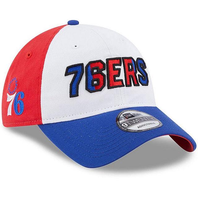 Mens New Era White/Royal Philadelphia 76ers Back Half 9TWENTY Adjustable Hat Product Image