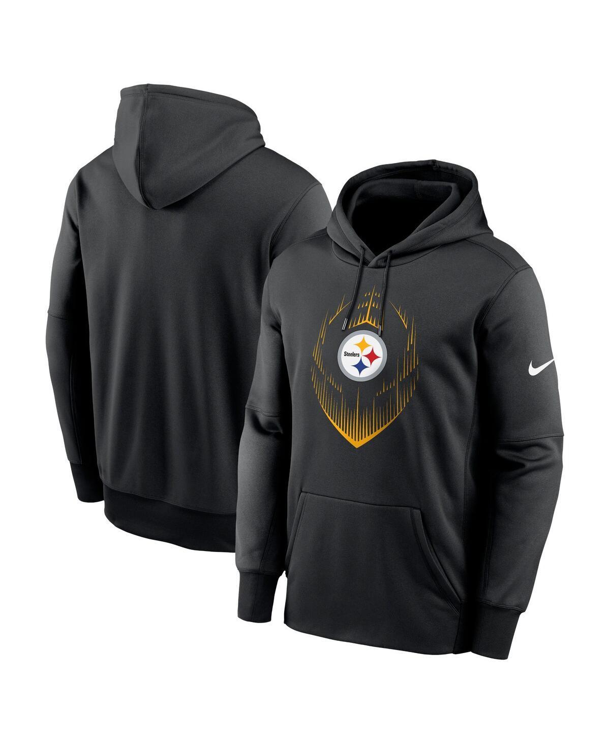 Nike Mens Black Pittsburgh Steelers Icon Performance Pullover Hoodie Product Image