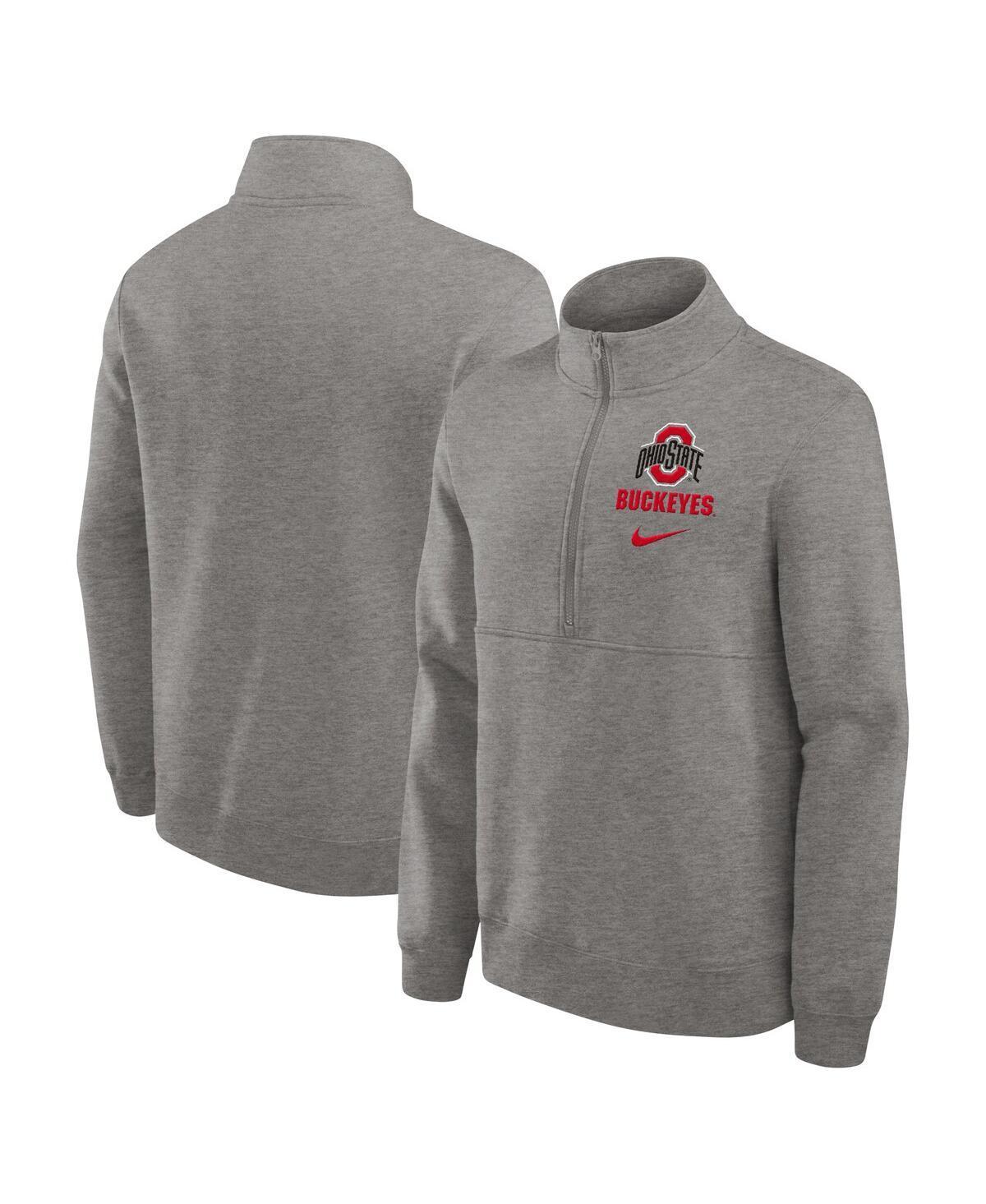 Nike Mens Heather Gray Clemson Tigers Primetime Club Half-Zip Sweatshirt Product Image