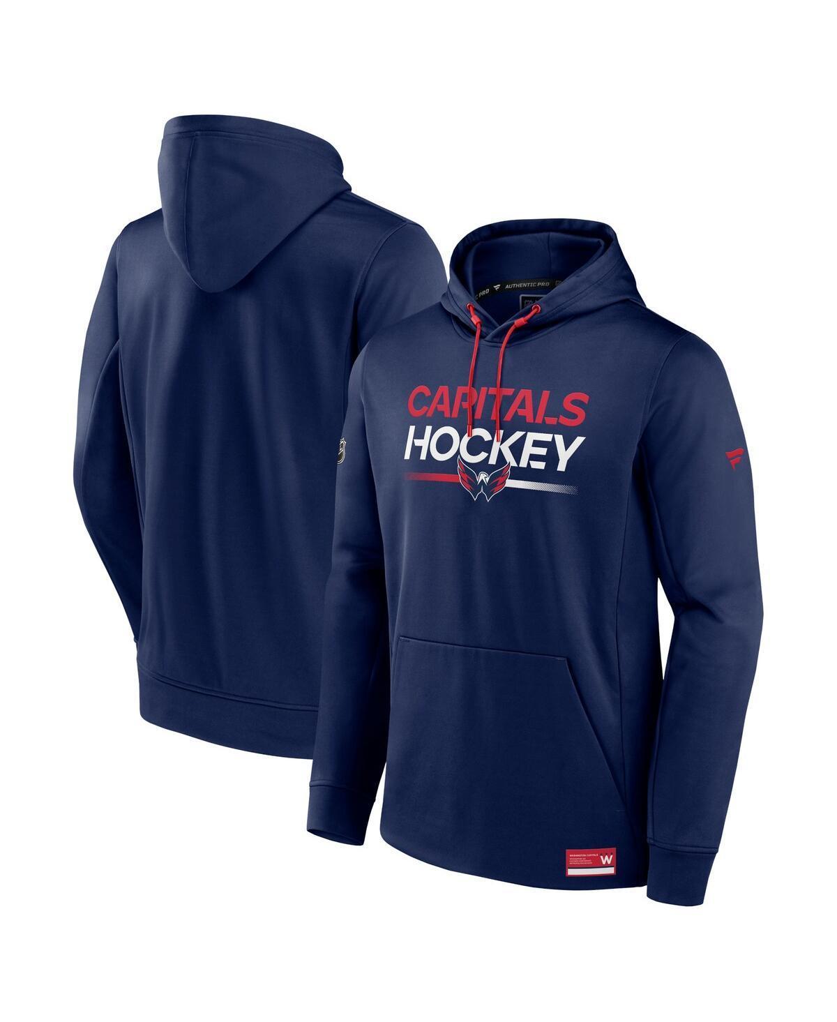 Mens Fanatics Navy Washington Capitals Authentic Pro Pullover Hoodie Product Image