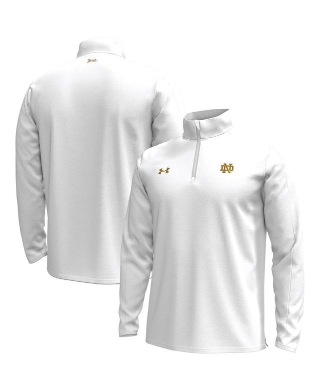 Under Armour Mens White Notre Dame Fighting Irish 2024 Shamrock Series Quarter-Zip Pullover Top Product Image