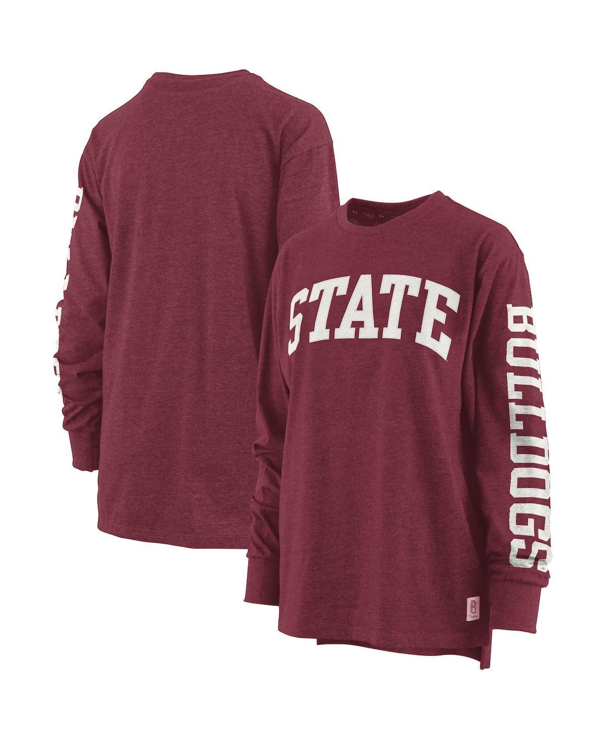 Womens Pressbox Maroon Mississippi State Bulldogs Two-Hit Canyon Long Sleeve T-Shirt Product Image