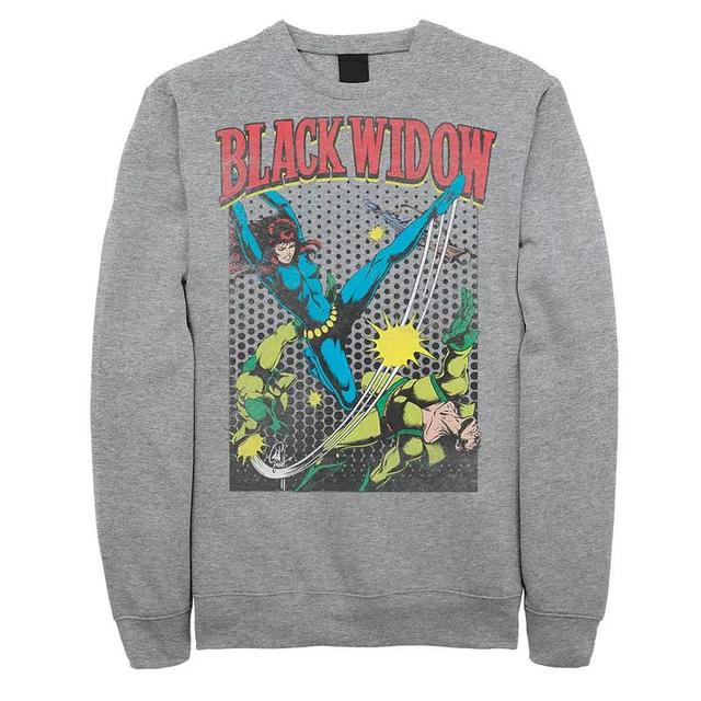 Mens Marvel Black Widow Classic Retro Comic Swing Sweatshirt Athletic Grey Product Image