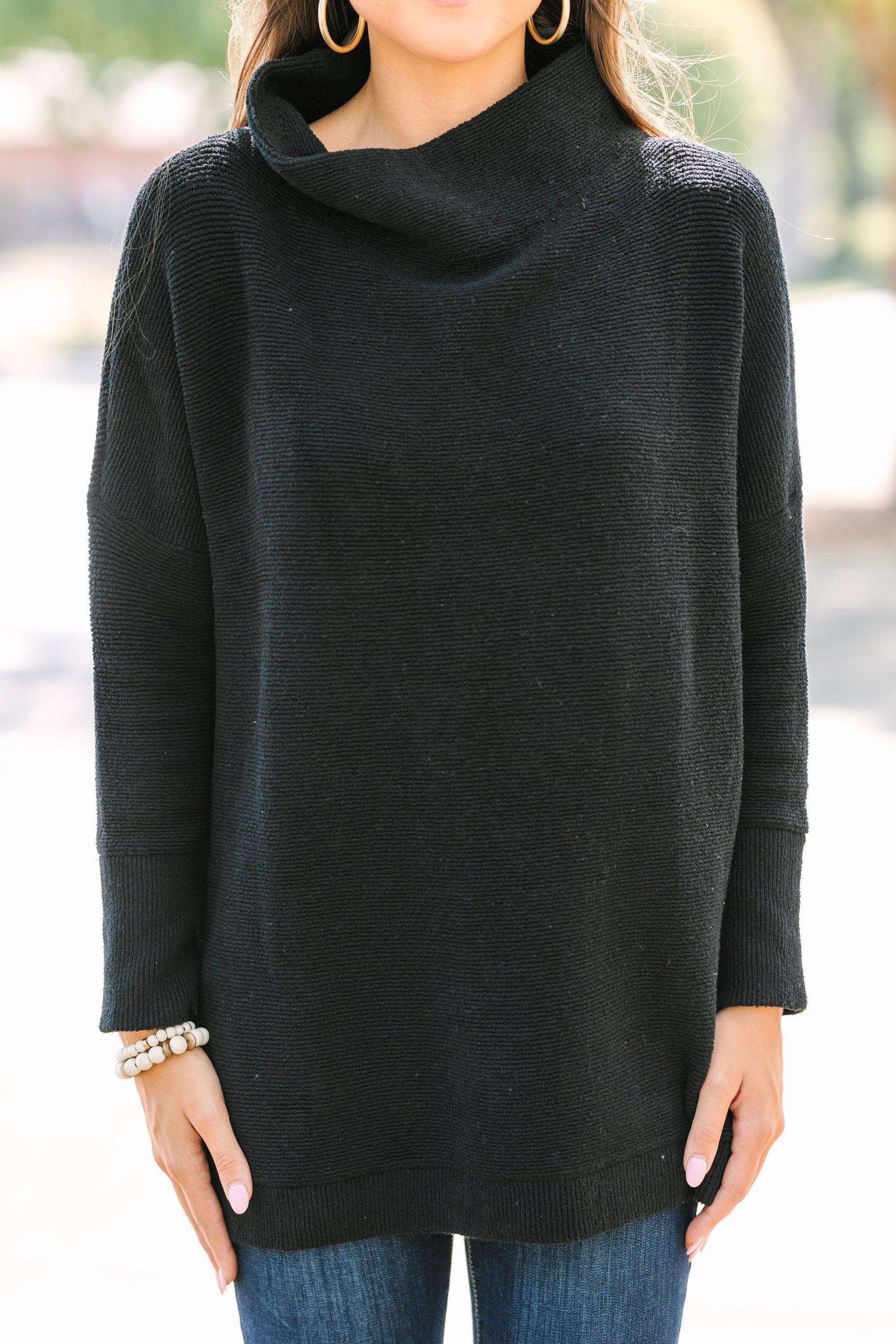 The Slouchy Black Mock Neck Tunic Female Product Image