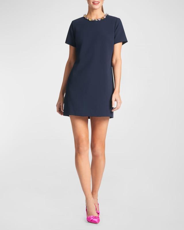 Lauren Jewel-Embellished Mini Shift Dress Product Image