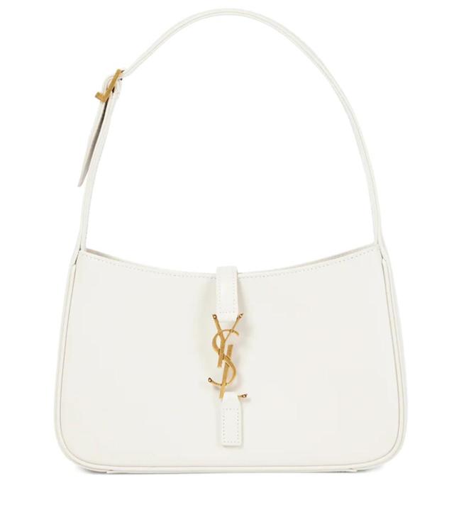 SAINT LAURENT Le 5 À 7 Leather Shoulder Bag In White Product Image