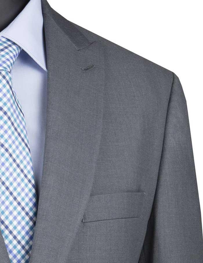 Medium Gray Modern Fit 2 Piece Suit Textured Solid with Peak Lapel Product Image