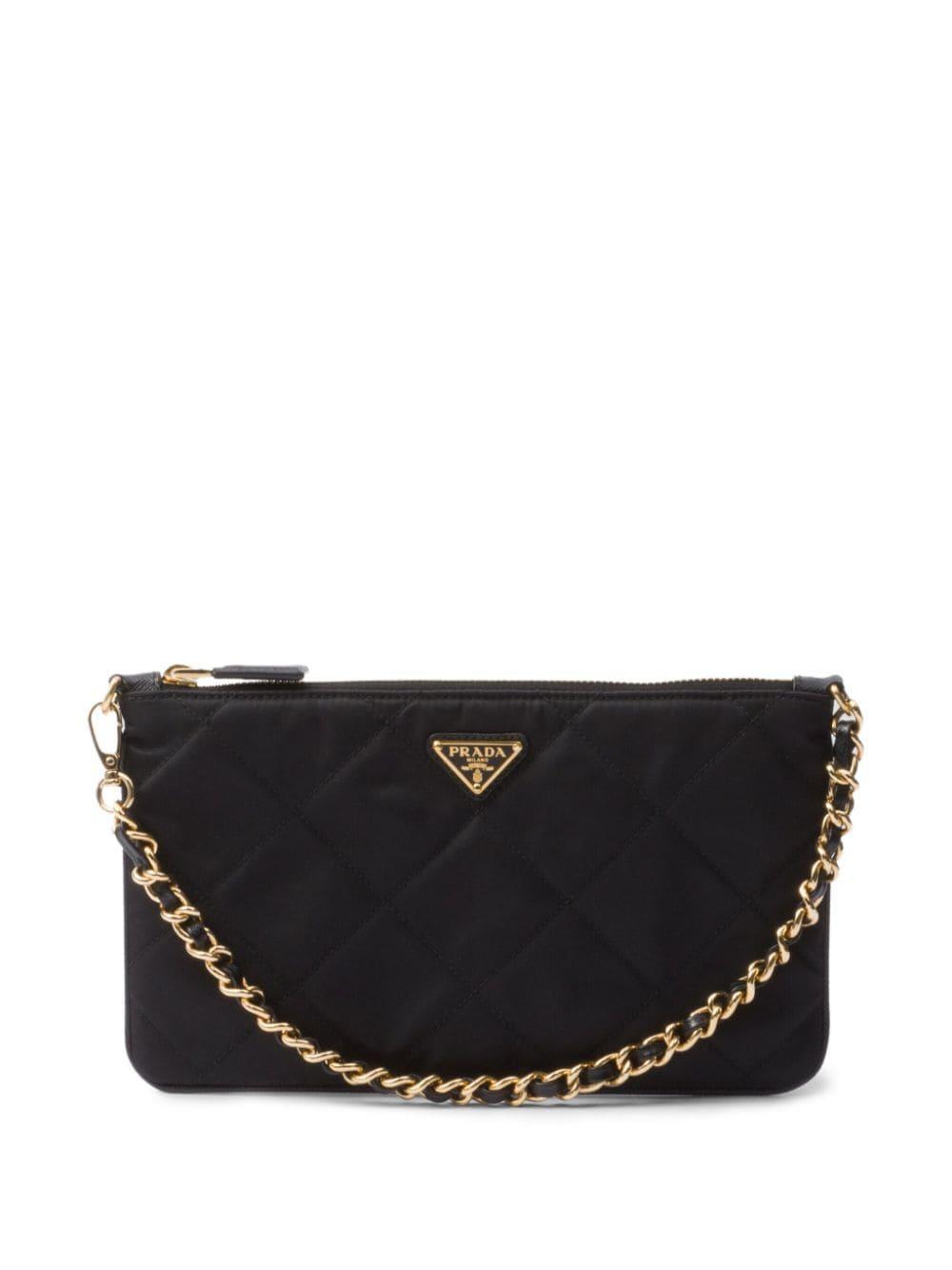 Quilted Re-nylon Pouch In Black Product Image