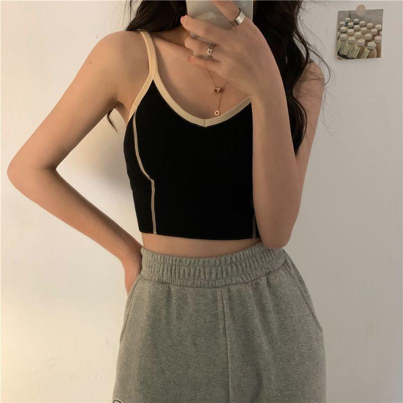 Contrast Trim Cropped Camisole Top Product Image