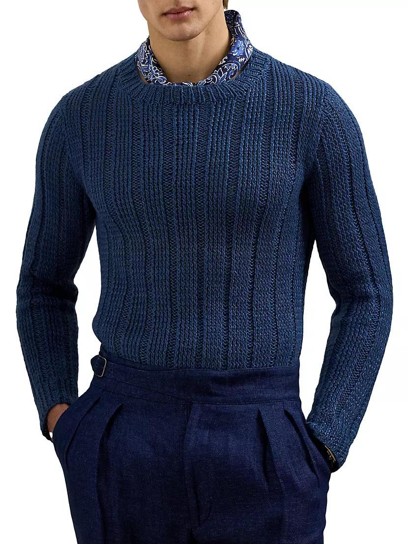 Silk-Linen Rib-Knit Sweater Product Image