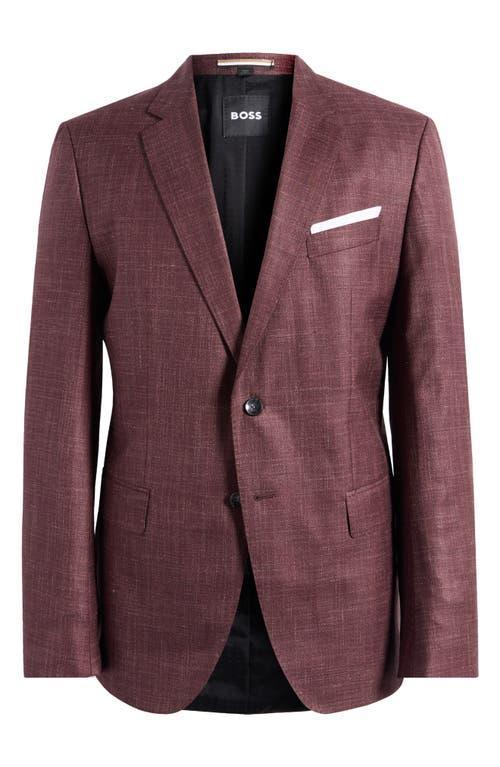 HUGO BOSS Boss Hutson Slub Wool & Silk Blend Sport Coat In Open Red Product Image